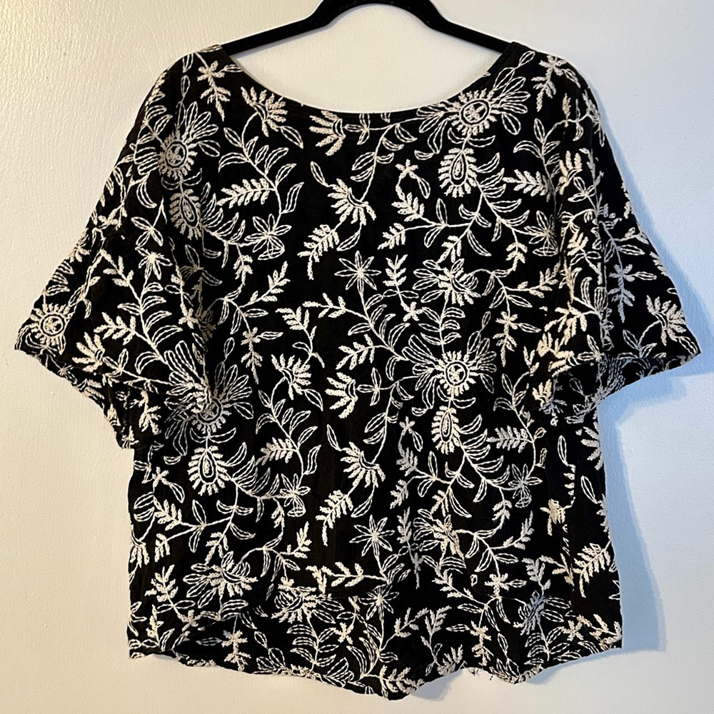 embroidered Anthropologie blouse